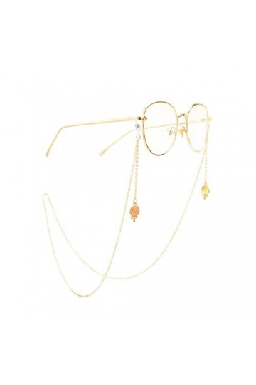 EYHLKM Chaîne de Lunettes en métal Or Strass Bonbons chaîne de Lunettes Pendentif