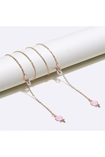 EYHLKM Chaîne de Lunettes en métal Or Strass Bonbons chaîne de Lunettes Pendentif