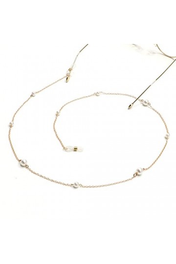 EYHLKM Dames Imitation Perle Métal Lunettes Chaîne Mode Lunettes Accessoires Chaîne Silicone Chaîne Antidérapante