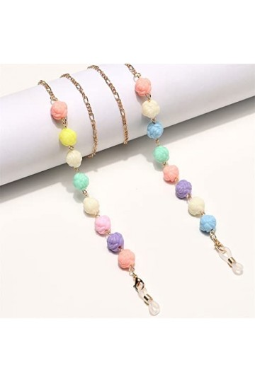 OITTO Metal Glasses Rope Glasses Chain Not Fading Gold 8mm Flowers