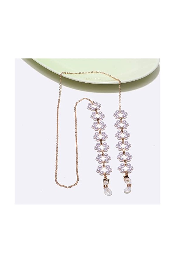 OITTO Gold Pearl Flower Handmade Glasses Chain Sunglasses Sunglasses Accessories Glasses String