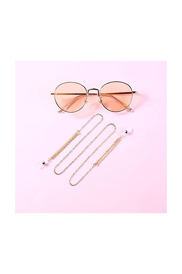 WJCCY Chaîne de forme de feuille OL Lanière à chaîne de lunettes de style Lecture de lunettes Chaînes Femmes Accessoires Lune