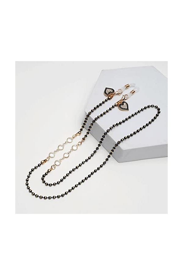 NXYDQ Chaîne de Lunettes for Femmes élégante Perle perlée Cristal Lunettes de Soleil lanière Titulaire Cou Cordon Lunettes Bi