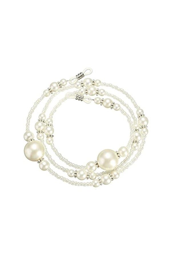 ZLXDP Perle perlée Porte-Lunettes Collier Lunettes de Soleil Oeil Lunettes de Soleil chaîne lanière Porte-Cordon Sangle de Co