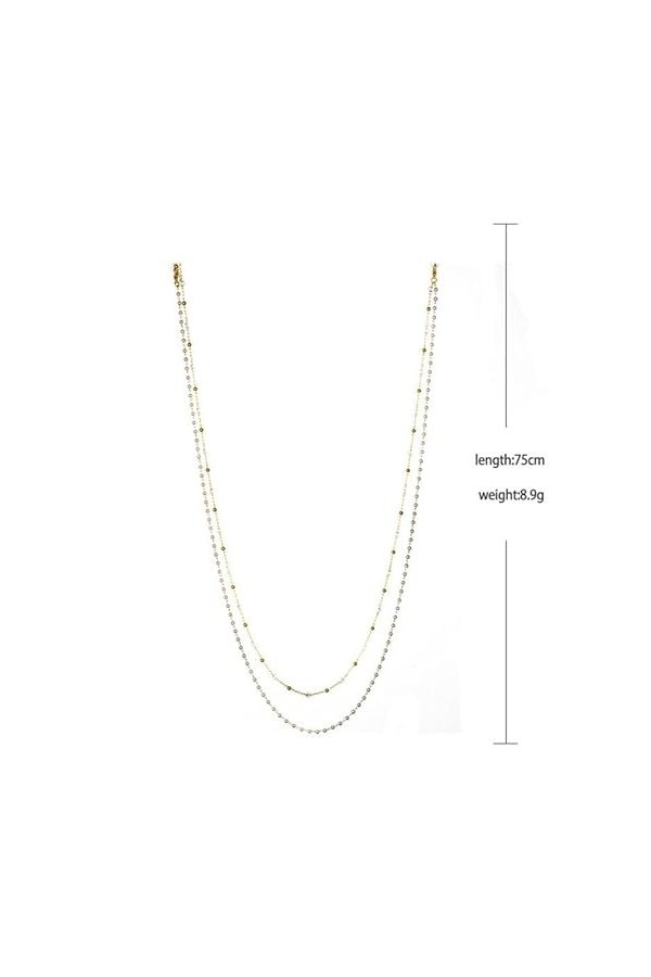 LHLLHL Flow Su Lunettes Chaîne Lunettes Pendentif Perle Clip Perle Lunettes Chaîne Lunettes Longe