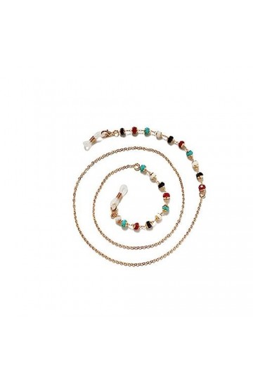 LHLLHL Chaîne de Lunettes plaquée Or Lunettes colorées Corde Métal Cuivre Chaîne antidérapante