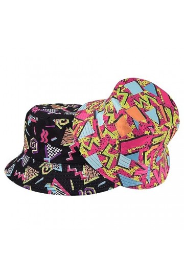 SKHAOVS 2 Pièces Chapeau de Pêcheur Réversible Chapeaux de Seau de Imprimé Chapeau de Soleil Tendance pour Femmes Hommes et L