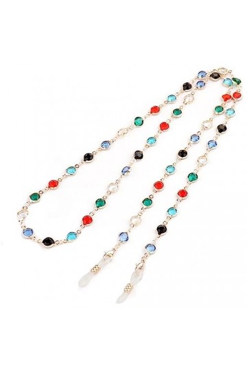 JJZXD Lunettes Chaîne Cou Lunettes De Soleil Strass Colorés Chaîne Lunettes De Soleil Chaîne Chaîne