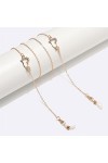 OITTO Chaîne de Lunettes en métal Or Coeur étoile Strass Perle Pendentif chaîne à Lunettes