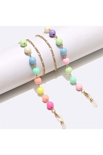 OITTO Lunettes en métal Corde à Lunettes chaîne Pas Facile à décolorer Perles Rondes dorées