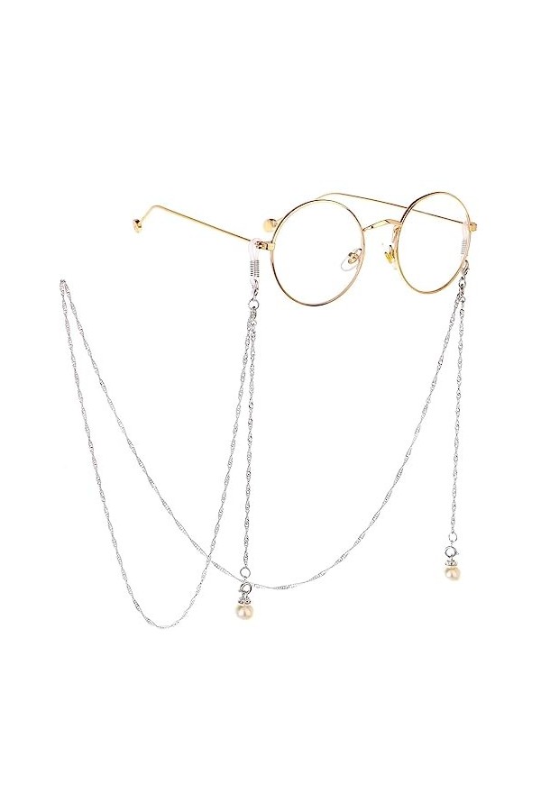 JJZXD Chaîne de Perles Chaîne à Double Boucle multifonctionnelle Chaîne de Lunettes de Soleil Lunettes décoratives Chaîne de 