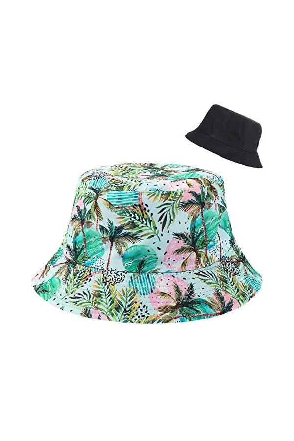 Yolev Bob Chapeau de Pêcheur Unisexe Chapeau de Pêcheur Double Face Pare-Soleil Couleur été Plage Chapeau de Soleil Hommes et