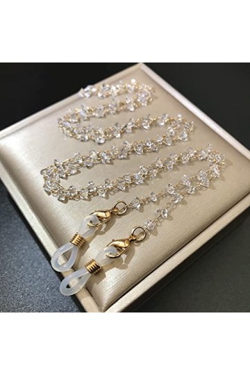 LHLLHL Trèfle Fleur perlé Lien chaîne Lunettes Cintre Collier Bande Lunettes de Lecture Lunettes de Soleil Sangle Color : D,