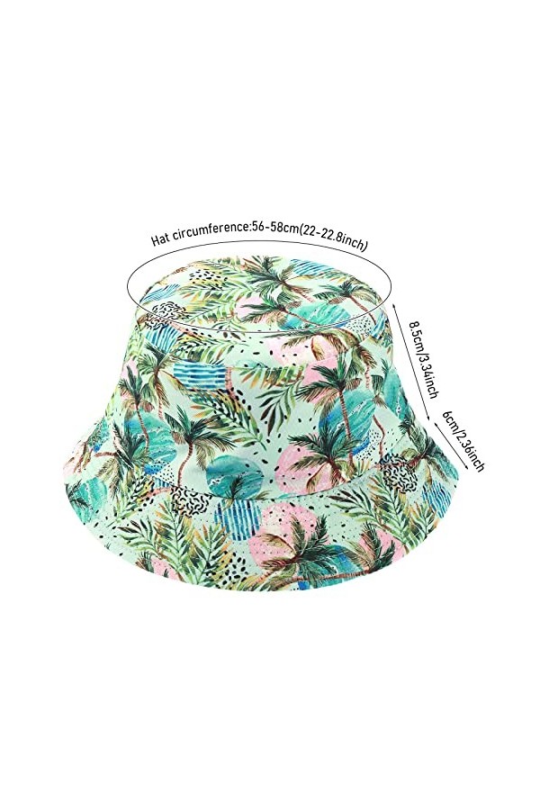 Yolev Bob Chapeau de Pêcheur Unisexe Chapeau de Pêcheur Double Face Pare-Soleil Couleur été Plage Chapeau de Soleil Hommes et