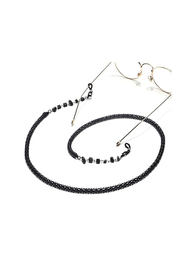 OITTO Metal Glasses Rope Glasses Accessories Glasses Chain Not Easy to Fade Black Corn Chain Bold
