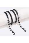 OITTO Metal Glasses Rope Glasses Accessories Glasses Chain Not Easy to Fade Black Corn Chain Bold