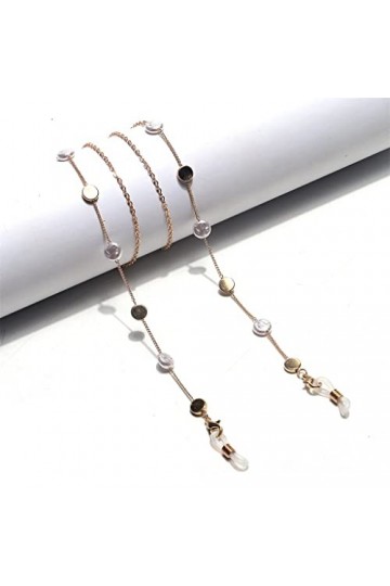 OITTO Round Pearl Gold Glasses Chain Necklace Sunglasses Anti-Lost Anti-Drop Glasses Rope Eye Lanyard