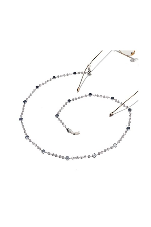 GPPZM Chaîne de Lunettes de Soleil chaîne en Acier Inoxydable Perle hexagonale chaîne de Lunettes