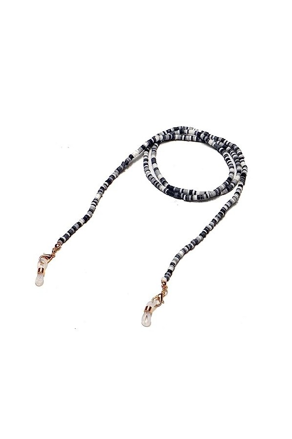 JJZXD Chaîne Faite à la Main en Argile polymère Multicolore Lunettes chaîne Lunettes Cordon Masque chaîne Color : Argento, S