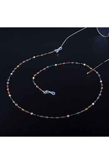 SUNMME Chaîne de Lunettes Chaîne de Lunettes Faite à la Main en Cristal coloré Chaîne Anti-Perte de Vieille Fleur