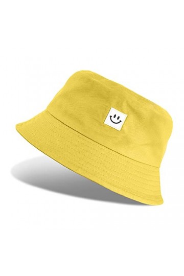 UMIPUBO Chapeau de Pêcheur Unisex Bobs Femme Chapeau de Pêcheur Dété Chapeau de Soleil Pliable Jaune 