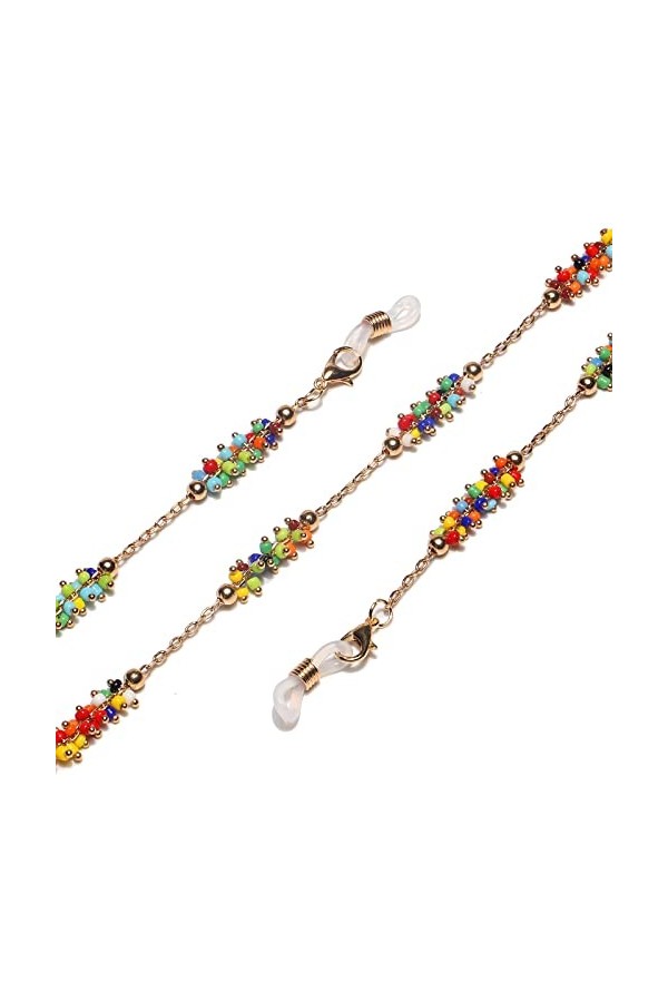 ZLXDP Clip Fait à la Main Perle de Riz colorée chaîne de Lunettes chaîne de Masque de Corde de Lunettes Accessoires de Jardin