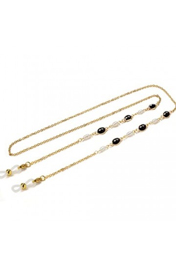 LHLLHL Collier de Lunettes en Cristal perlé for Femmes, chaînes de Porte-Lunettes Chics en Acier Inoxydable Color : V, Size 