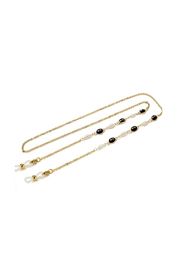 LHLLHL Collier de Lunettes en Cristal perlé for Femmes, chaînes de Porte-Lunettes Chics en Acier Inoxydable Color : V, Size 