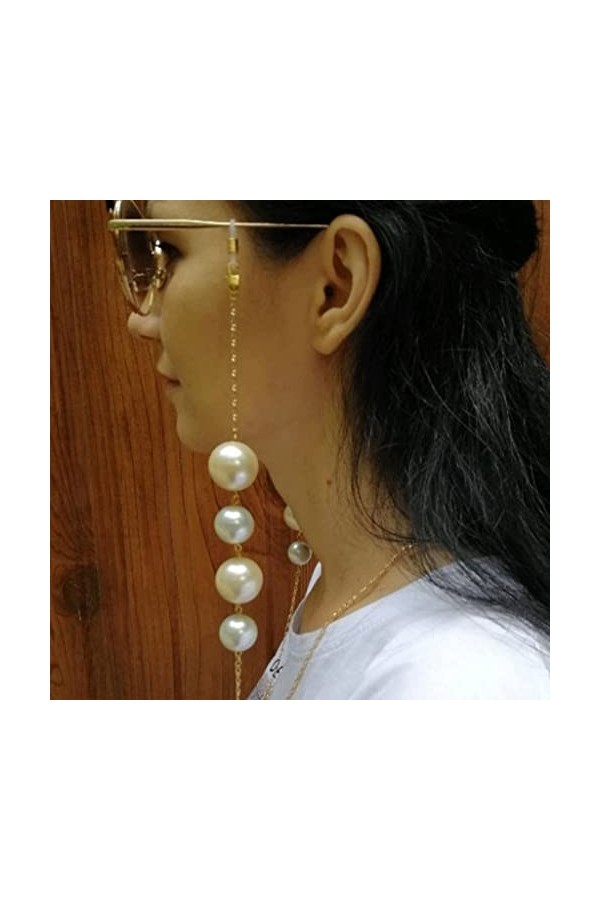 SLSFJLKJ Chaîne de Couverture de Visage Grande Perle Acrylique lanière Lunettes lanière Collier for Femmes Longue chaîne Port