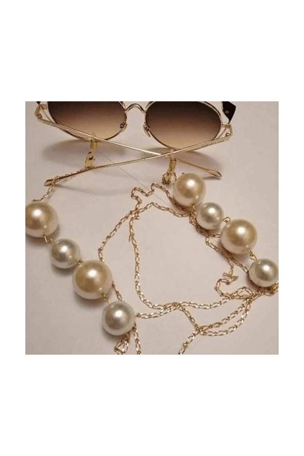 SLSFJLKJ Chaîne de Couverture de Visage Grande Perle Acrylique lanière Lunettes lanière Collier for Femmes Longue chaîne Port