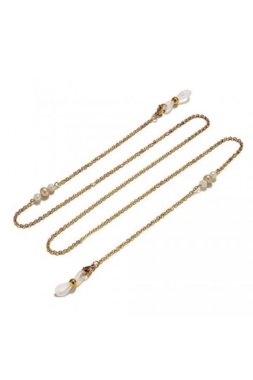 JJZXD Longe de chaîne de Lunettes rétro avec Perle deau Douce