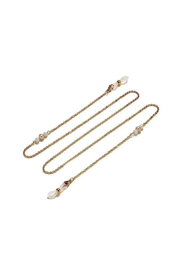 JJZXD Longe de chaîne de Lunettes rétro avec Perle deau Douce