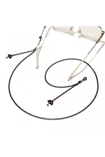 OITTO Lunettes Corde Pendaison Cou Mode Parapluie Noir Pendentif Chaîne Lunettes de Soleil avec Chaîne de Lunettes