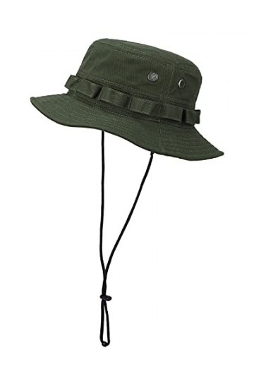 LIVACASA Bob Randonnée pour Femme Homme Bob avec Cordon Amovible Bob Pecheur Kaki