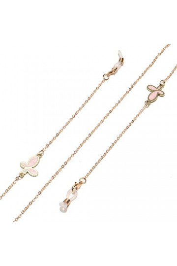 OITTO Chaîne de Lunettes en métal Anti-Perte de Corde de Lunettes dor gravées par Rose danimal de Mode