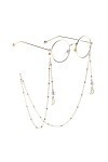 EYHLKM Fashion Gold Pearl Wings Chaîne de Lunettes perlée Chaîne de Lunettes Chaîne