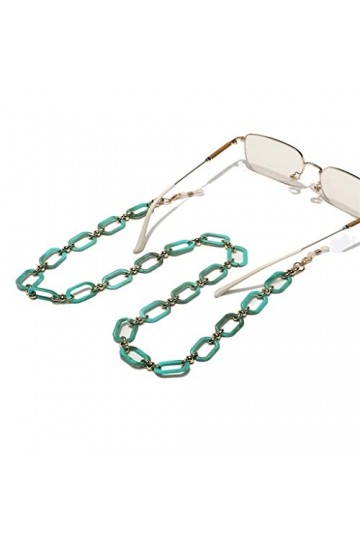 EYHLKM Résine Acrylique Turquoise Lunettes Corde Lunettes De Mode Chaîne