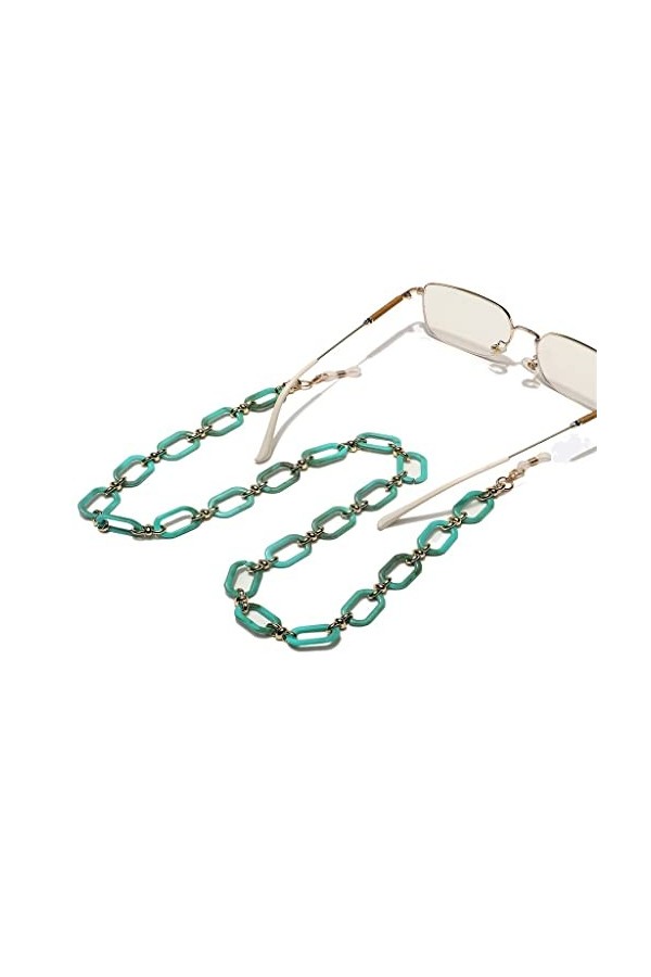 EYHLKM Résine Acrylique Turquoise Lunettes Corde Lunettes De Mode Chaîne