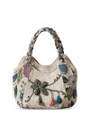 DIRRONA Mode Toile Fourre-Tout Moyen Sac à Main Femme Sac Toile Brodée Sac à Main Décontracté Voyage Travai Acheteur Sac Four
