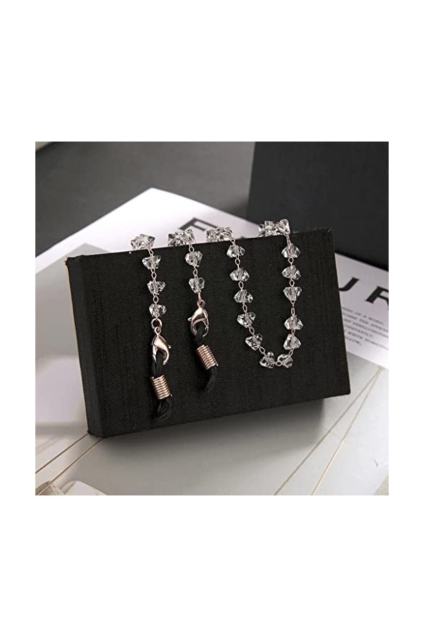 ZLXDP 1pcs Alliage chaîne Triangle Cristal Perles de Lunettes de Soleil lanière Bracelet Collier Collier de Lunettes de Lunet