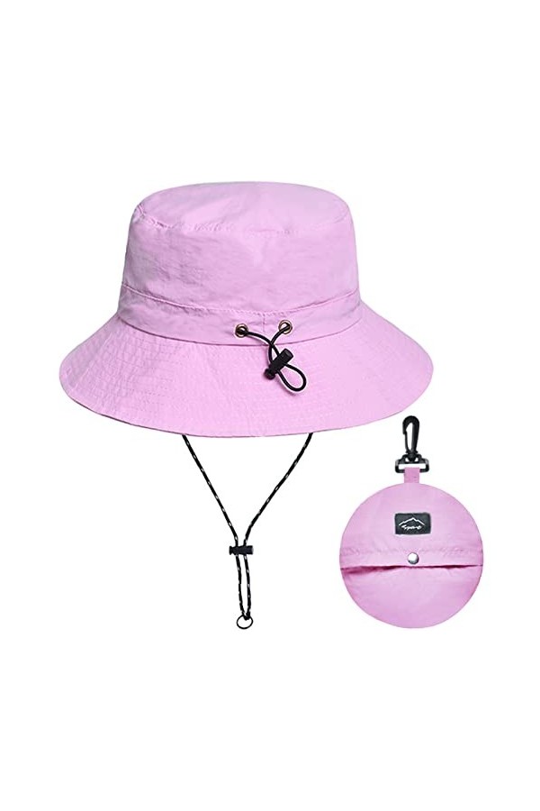 Malaxlx Rose Bob Chapeau de Pêcheur Imperméable Femme Chapeau de Soleil Chapeaux de Seau Chapeau de Plage Chapeau de Pluie Pl