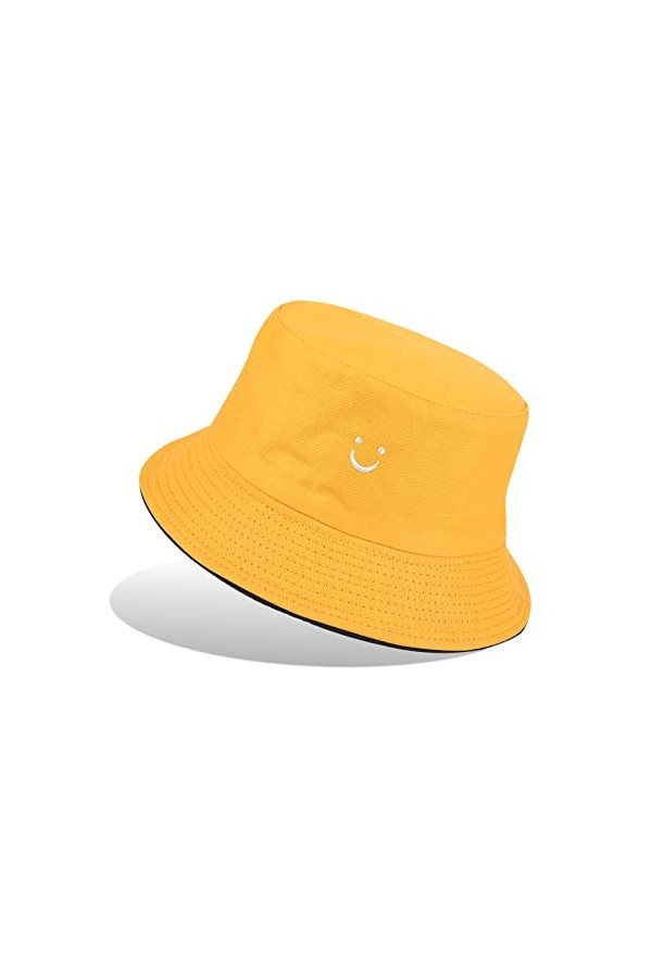 Yuson Girl Bob Chapeau de Pêcheur Unisex Chapeau de Soleil Double Face Pliable Anti-UV Protection Été pour Femmes et Hommes C