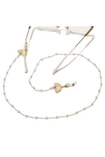 OITTO Chaîne de Lunettes en métal Anti-Perte de Corde à Lunettes en Forme déventail en Perles de Mode