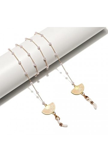 OITTO Chaîne de Lunettes en métal Anti-Perte de Corde à Lunettes en Forme déventail en Perles de Mode