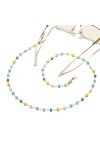 OITTO Fashion Color Crystal Handmade Metal Glasses Chain Glasses Rope
