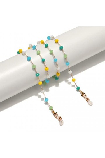 OITTO Fashion Color Crystal Handmade Metal Glasses Chain Glasses Rope