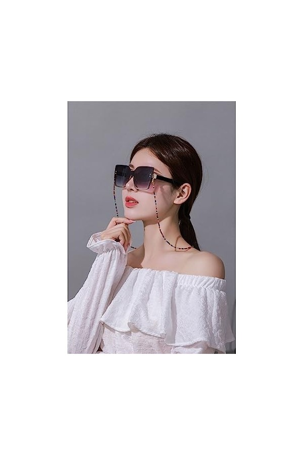 LLLY Chaîne de Lunettes en Cristal Artificiel for Femmes Cou Suspendu écouteur Suspendu Couleur de la chaîne