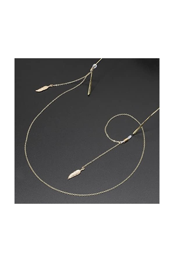 EYHLKM Corde à Lunettes en métal Pendentif Feuille dor Chaîne à Lunettes Faite à la Main