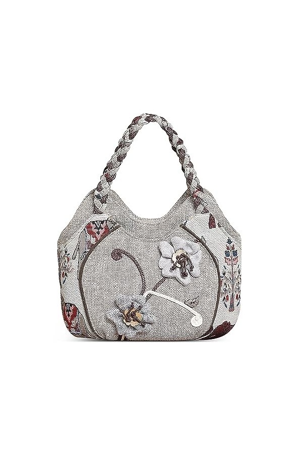DIRRONA Mode Toile Fourre-Tout Moyen Sac à Main Femme Sac Toile Brodée Sac à Main Décontracté Voyage Travai Acheteur Sac Four