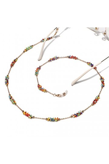 GPPZM Perles de Clip de chaîne à la Main de Mode Perles de Riz de Couleur mélangée Corde de Lunettes de chaîne de Lunettes
